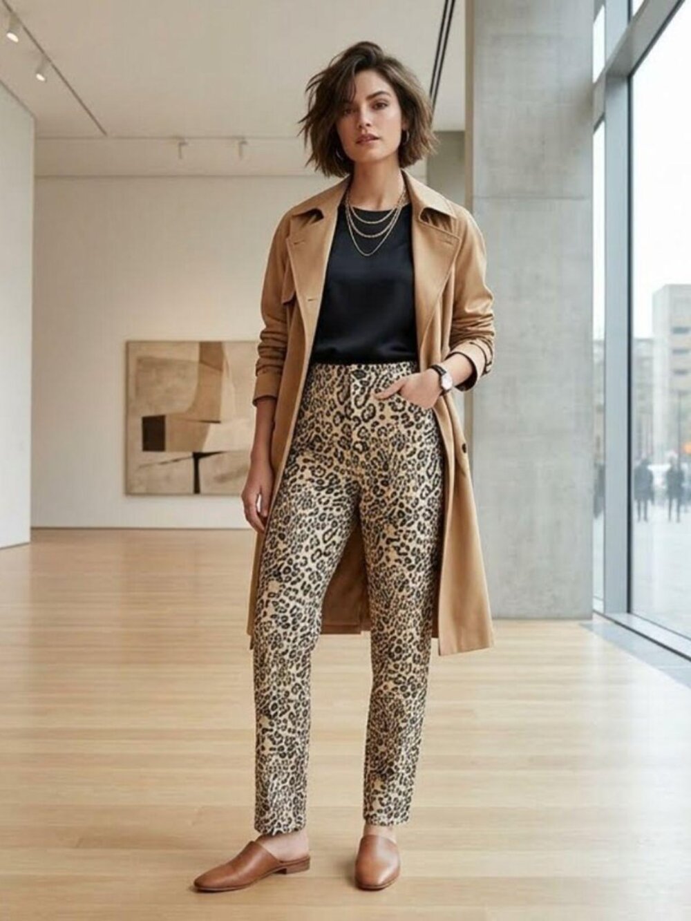 Chico's Women Size 2|L Jaguar Print So Slimming Girlfriend Slim Leg Ankle Pant
